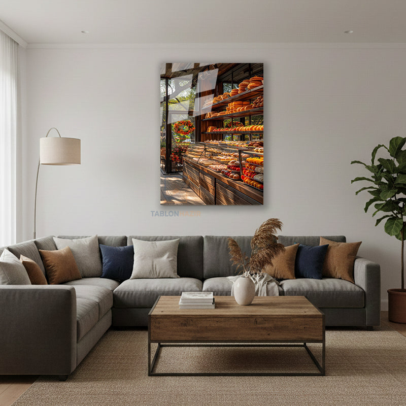 Dikey Cam Tablo Salon Duvar Tablosu Dikey Cam Pastane Yeni Ev Hediyesi Ofis Tablosu