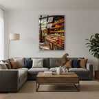 Dikey Cam Tablo Salon Duvar Tablosu Dikey Cam Pastane Yeni Ev Hediyesi Ofis Tablosu