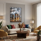 Dikey Cam Tablo Salon Duvar Tablosu Dikey Cam Satranc 2 Yeni Ev Hediyesi Ofis Tablosu