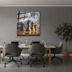 Dikey Cam Tablo Salon Duvar Tablosu Dikey Cam Satranc 2 Yeni Ev Hediyesi Ofis Tablosu