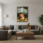 Dikey Cam Tablo Salon Duvar Tablosu Dikey Cam Sevimli Ayi Ve Ari Yeni Ev Hediyesi Ofis Tablosu