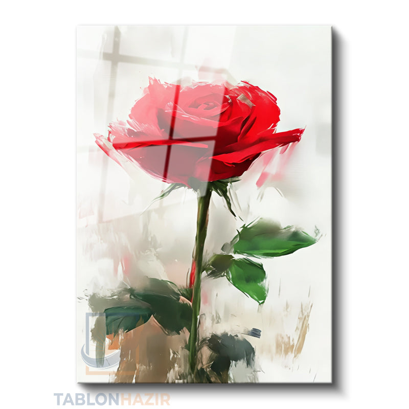 Dikey Cam Tablo Salon Duvar Tablosu Dikey Cam Tasarim Gul Yeni Ev Hediyesi Ofis Tablosu