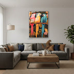 Dikey Cam Tablo Salon Duvar Tablosu Dikey Cam Uc Papagan Yeni Ev Hediyesi Ofis Tablosu