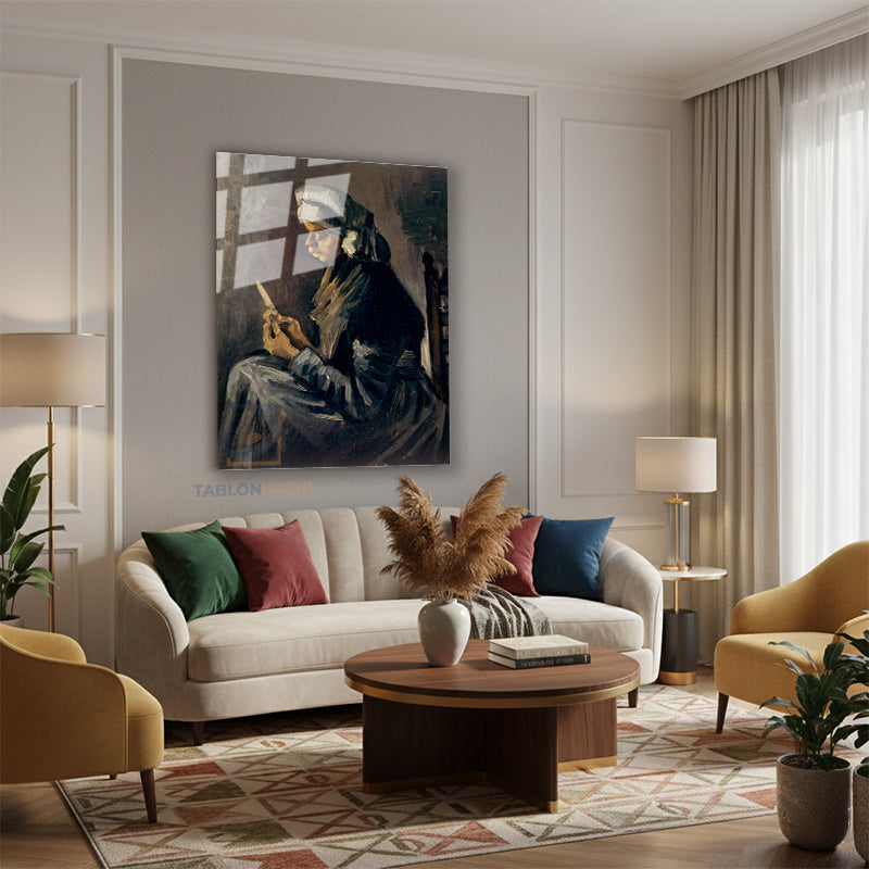 Dikey Cam Tablo Salon Duvar Tablosu Dikey Cam Vangogh 55 Yeni Ev Hediyesi Ofis Tablosu