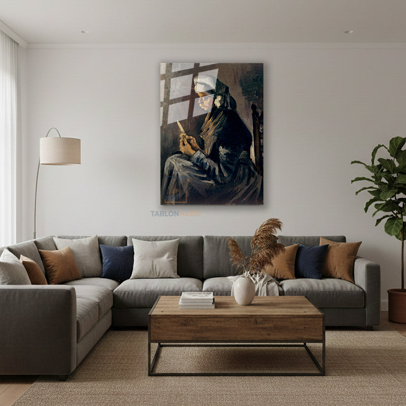 Dikey Cam Tablo Salon Duvar Tablosu Dikey Cam Vangogh 55 Yeni Ev Hediyesi Ofis Tablosu