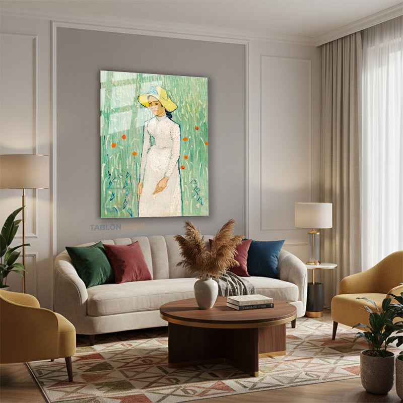 Dikey Cam Tablo Salon Duvar Tablosu Dikey Cam Vangogh 77 Yeni Ev Hediyesi Ofis Tablosu