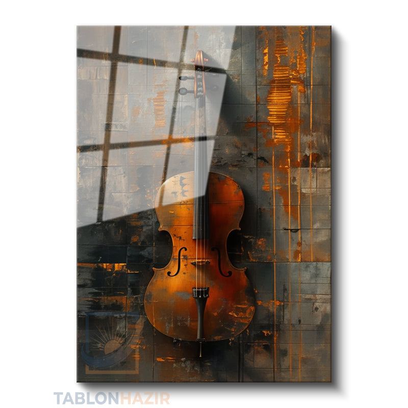 Dikey Cam Tablo Salon Duvar Tablosu Dikey Cam Violin 2 Yeni Ev Hediyesi Ofis Tablosu