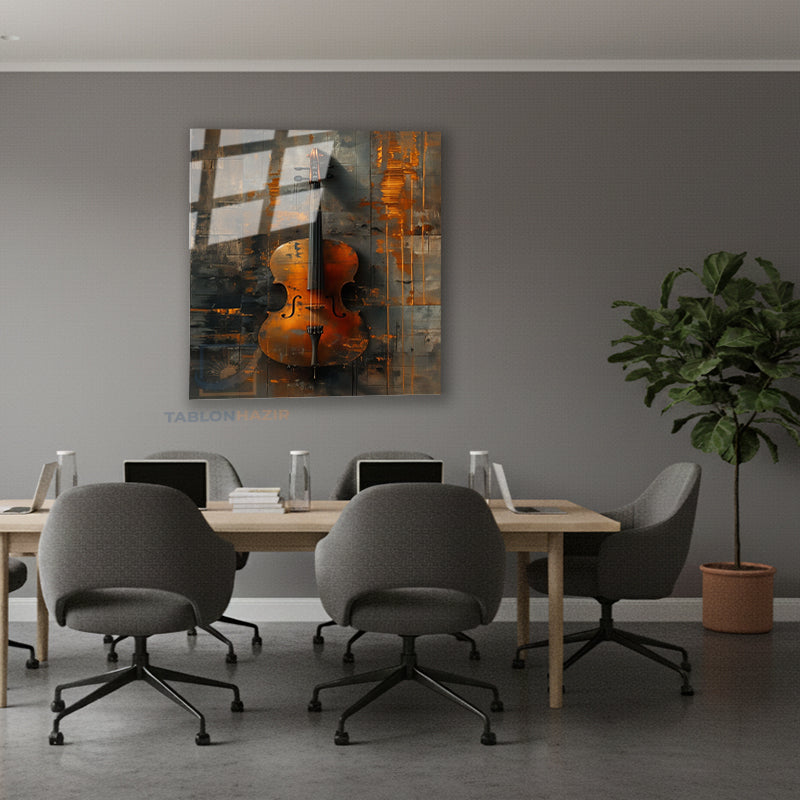 Dikey Cam Tablo Salon Duvar Tablosu Dikey Cam Violin 2 Yeni Ev Hediyesi Ofis Tablosu