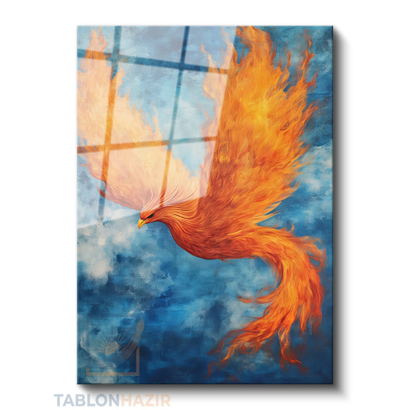 Dikey Cam Tablo Salon Duvar Tablosu Dikey Cam Yanan Anka Kusu Yeni Ev Hediyesi Ofis Tablosu