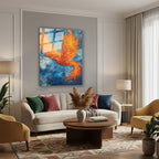 Dikey Cam Tablo Salon Duvar Tablosu Dikey Cam Yanan Anka Kusu Yeni Ev Hediyesi Ofis Tablosu