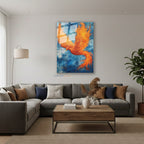 Dikey Cam Tablo Salon Duvar Tablosu Dikey Cam Yanan Anka Kusu Yeni Ev Hediyesi Ofis Tablosu