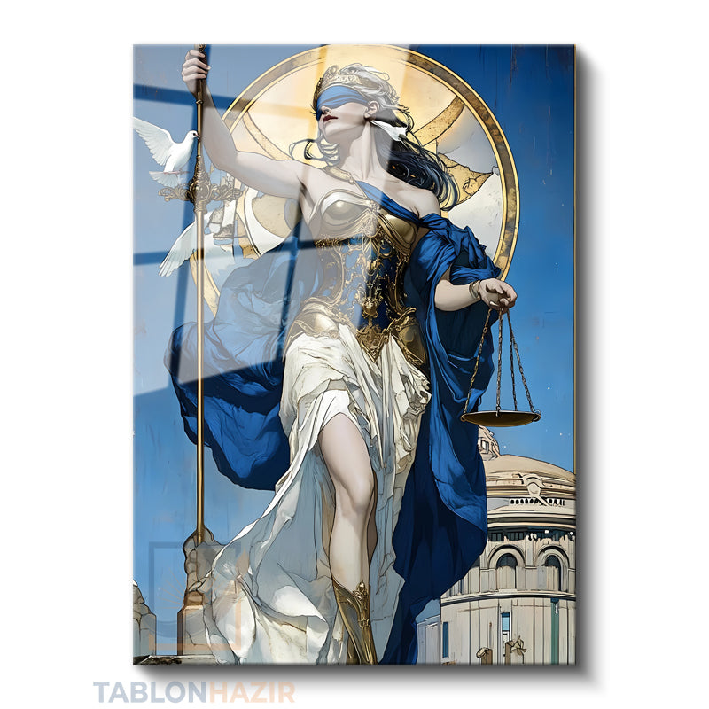 Dikey Cam Tablo Salon Duvar Tablosu Dikey Cam Adaletkadın1 Yeni Ev Hediyesi Ofis Tablosu