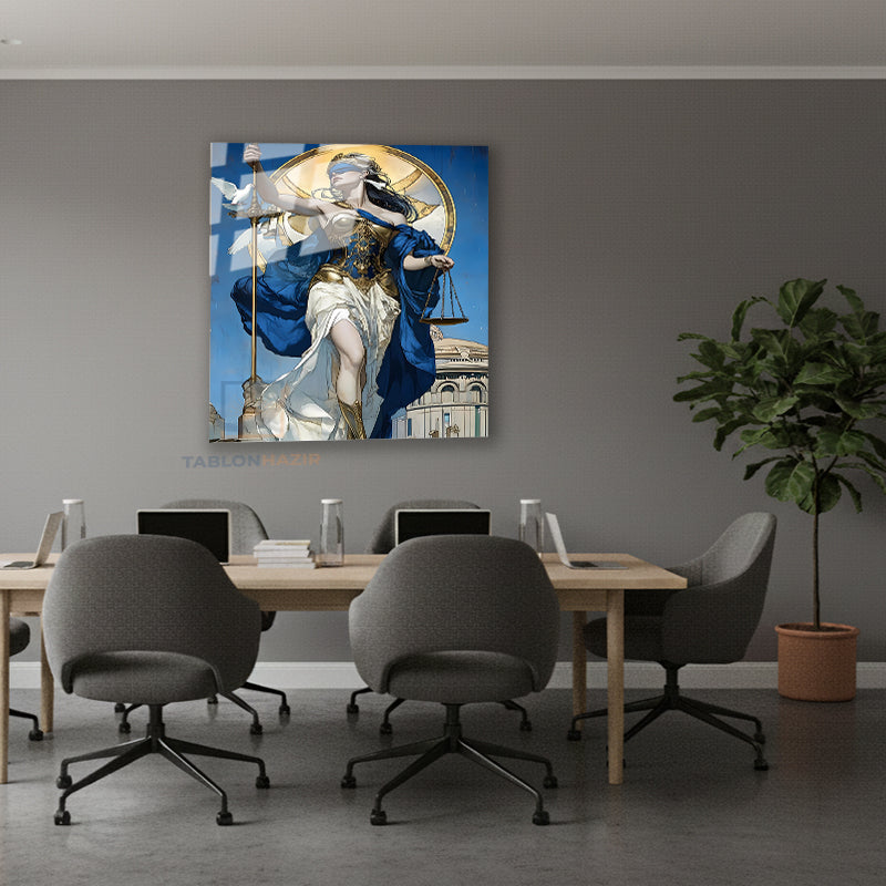 Dikey Cam Tablo Salon Duvar Tablosu Dikey Cam Adaletkadın1 Yeni Ev Hediyesi Ofis Tablosu