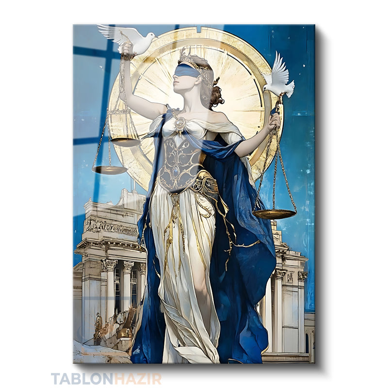 Dikey Cam Tablo Salon Duvar Tablosu Dikey Cam Adaletkadın2 Yeni Ev Hediyesi Ofis Tablosu