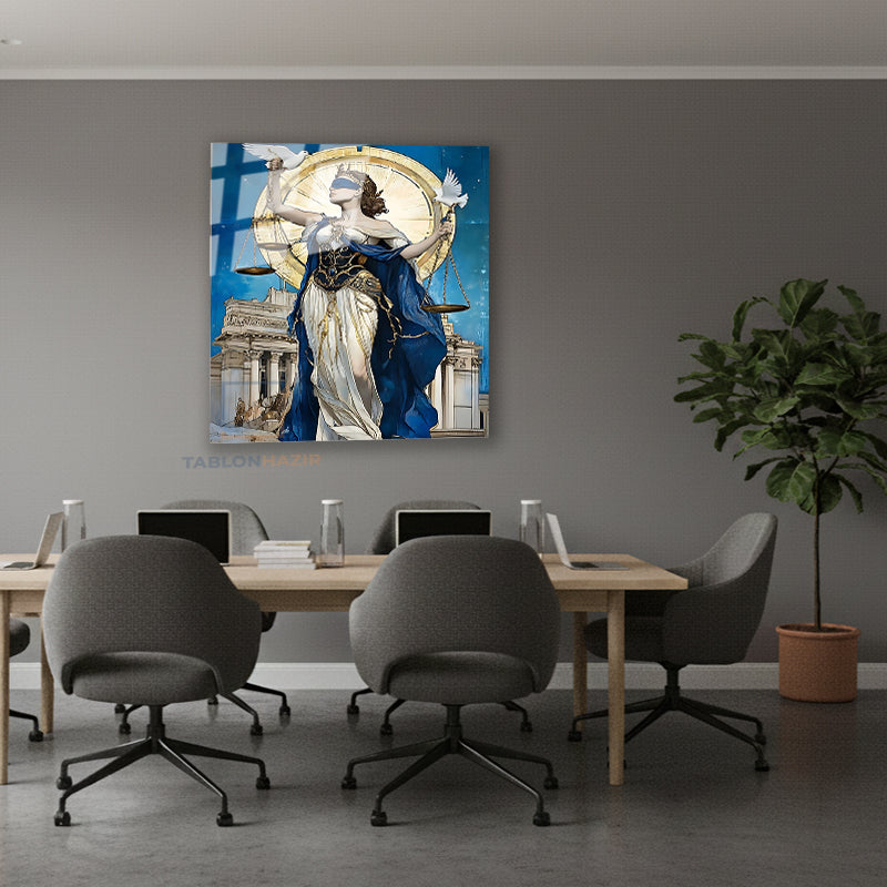 Dikey Cam Tablo Salon Duvar Tablosu Dikey Cam Adaletkadın2 Yeni Ev Hediyesi Ofis Tablosu