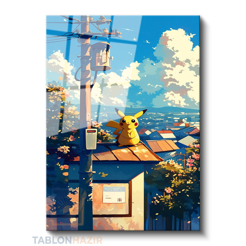 Dikey Cam Tablo Salon Duvar Tablosu Dikey Cam Anime Cizim Manzara Yeni Ev Hediyesi Ofis Tablosu