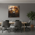 Dikey Cam Tablo Salon Duvar Tablosu Dikey Cam Aslansarı Yeni Ev Hediyesi Ofis Tablosu