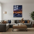 Dikey Cam Tablo Salon Duvar Tablosu Dikey Cam Ayasofya Gece Ay Yeni Ev Hediyesi Ofis Tablosu