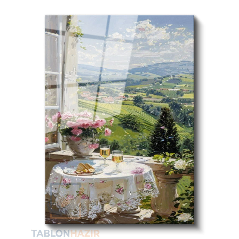 Dikey Cam Tablo Salon Duvar Tablosu Dikey Cam Buyuleyıcı Manzara Yeni Ev Hediyesi Ofis Tablosu