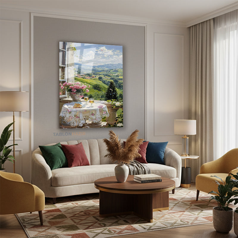 Dikey Cam Tablo Salon Duvar Tablosu Dikey Cam Buyuleyıcı Manzara Yeni Ev Hediyesi Ofis Tablosu