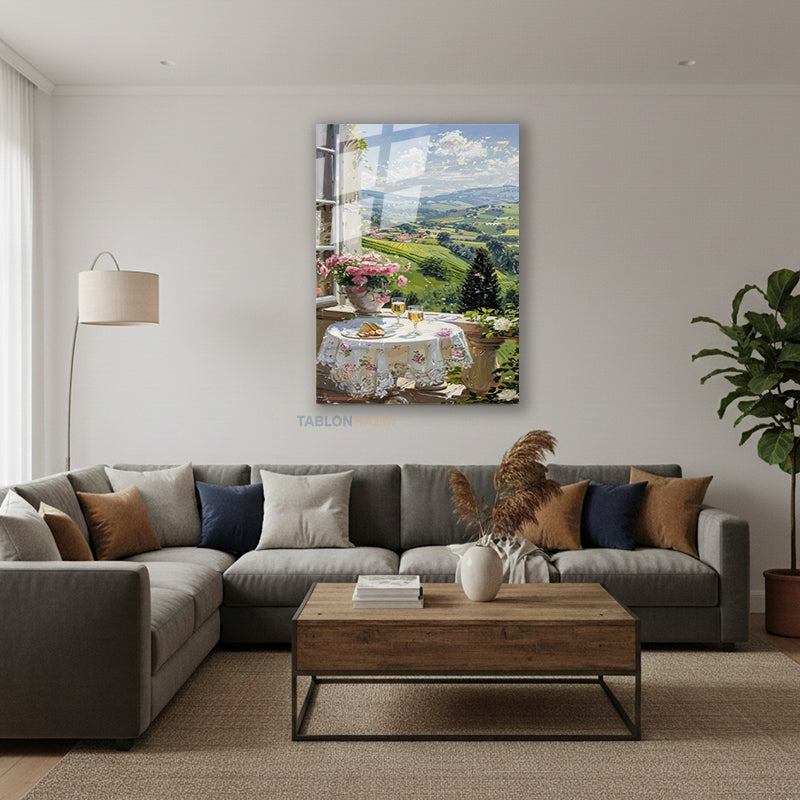 Dikey Cam Tablo Salon Duvar Tablosu Dikey Cam Buyuleyıcı Manzara Yeni Ev Hediyesi Ofis Tablosu