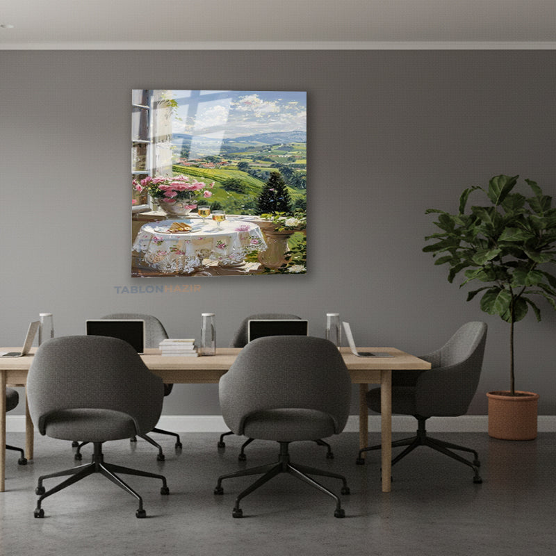 Dikey Cam Tablo Salon Duvar Tablosu Dikey Cam Buyuleyıcı Manzara Yeni Ev Hediyesi Ofis Tablosu