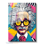 Dikey Cam Tablo Salon Duvar Tablosu Dikey Cam Einstain Yeni Ev Hediyesi Ofis Tablosu