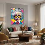 Dikey Cam Tablo Salon Duvar Tablosu Dikey Cam Einstain Yeni Ev Hediyesi Ofis Tablosu