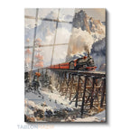 Dikey Cam Tablo Salon Duvar Tablosu Dikey Cam Gezitreni Yeni Ev Hediyesi Ofis Tablosu