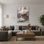 Dikey Cam Tablo Salon Duvar Tablosu Dikey Cam Gezitreni Yeni Ev Hediyesi Ofis Tablosu