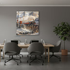 Dikey Cam Tablo Salon Duvar Tablosu Dikey Cam Gezitreni Yeni Ev Hediyesi Ofis Tablosu