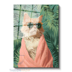 Dikey Cam Tablo Salon Duvar Tablosu Dikey Cam Gozluklu Kedi Karizmatik Yeni Ev Hediyesi Ofis Tablosu