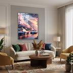 Dikey Cam Tablo Salon Duvar Tablosu Dikey Cam Japansupra Yeni Ev Hediyesi Ofis Tablosu