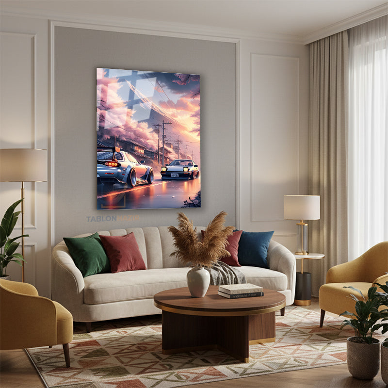 Dikey Cam Tablo Salon Duvar Tablosu Dikey Cam Japansupra Yeni Ev Hediyesi Ofis Tablosu