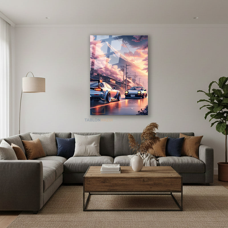 Dikey Cam Tablo Salon Duvar Tablosu Dikey Cam Japansupra Yeni Ev Hediyesi Ofis Tablosu