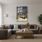 Dikey Cam Tablo Salon Duvar Tablosu Dikey Cam Karlı Yeniyil Yeni Ev Hediyesi Ofis Tablosu