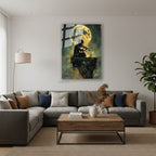 Dikey Cam Tablo Salon Duvar Tablosu Dikey Cam Kemancıay Yeni Ev Hediyesi Ofis Tablosu