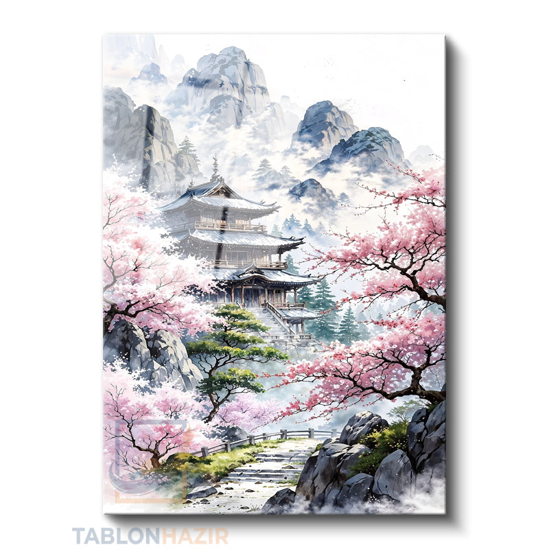 Dikey Cam Tablo Salon Duvar Tablosu Dikey Cam Kiraz Cicekleri Tapinak Yeni Ev Hediyesi Ofis Tablosu