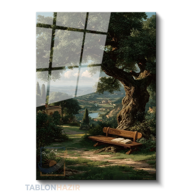 Dikey Cam Tablo Salon Duvar Tablosu Dikey Cam Kitap Manzara Yeni Ev Hediyesi Ofis Tablosu