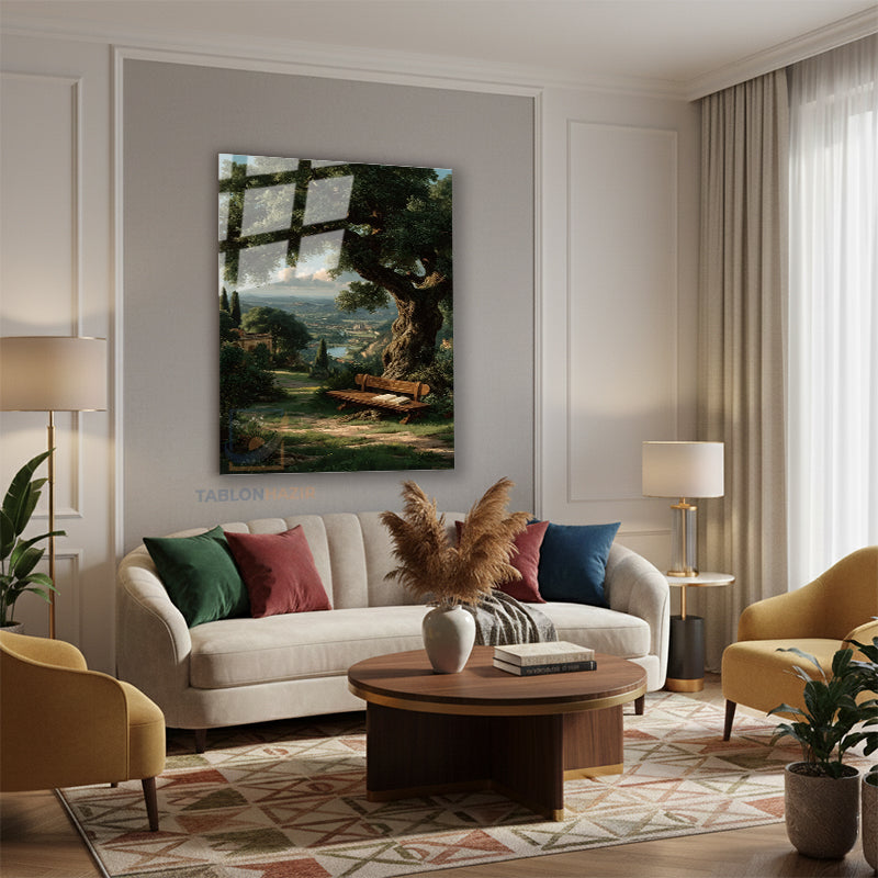 Dikey Cam Tablo Salon Duvar Tablosu Dikey Cam Kitap Manzara Yeni Ev Hediyesi Ofis Tablosu