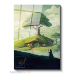 Dikey Cam Tablo Salon Duvar Tablosu Dikey Cam Lotr 1 Shire Yeni Ev Hediyesi Ofis Tablosu