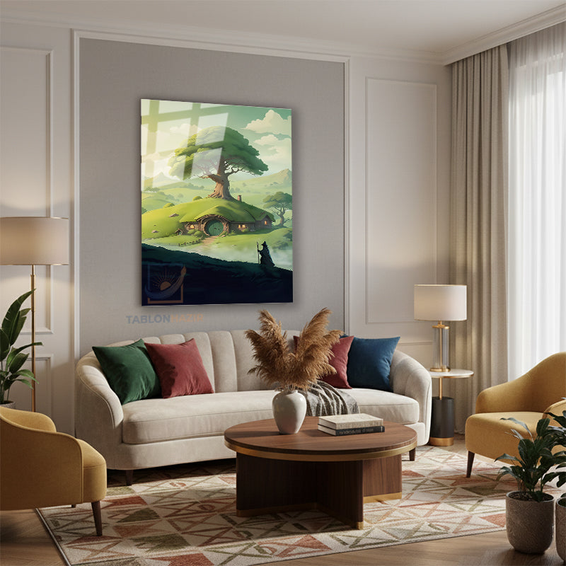 Dikey Cam Tablo Salon Duvar Tablosu Dikey Cam Lotr 1 Shire Yeni Ev Hediyesi Ofis Tablosu