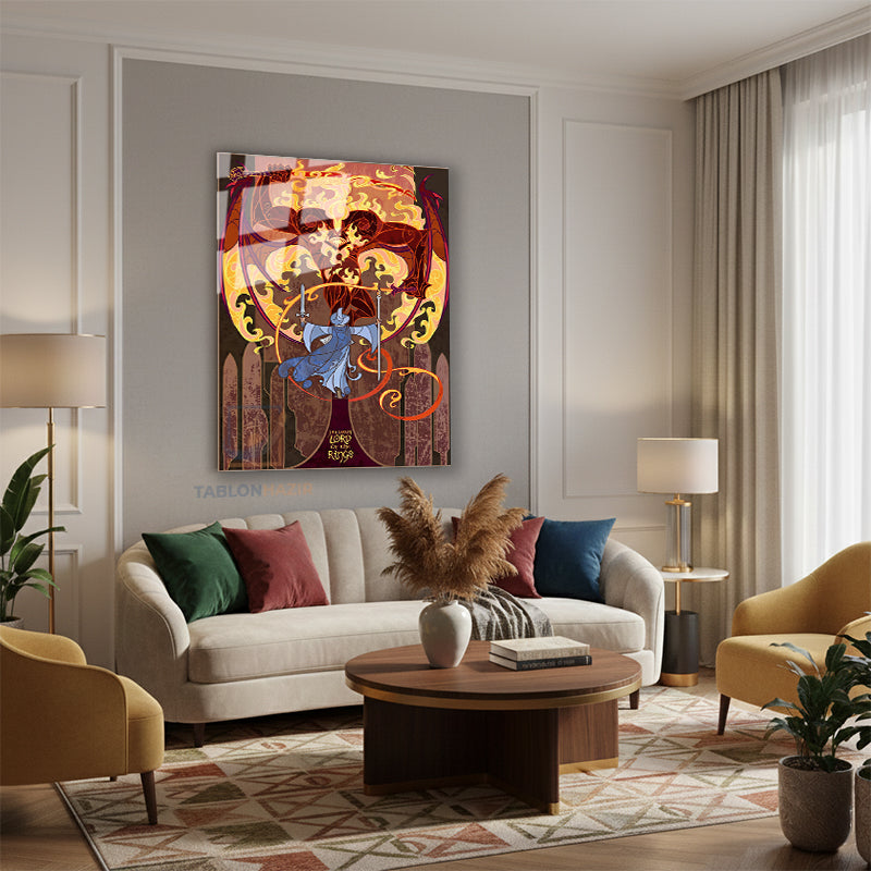 Dikey Cam Tablo Salon Duvar Tablosu Dikey Cam Lotr Balrog Yeni Ev Hediyesi Ofis Tablosu
