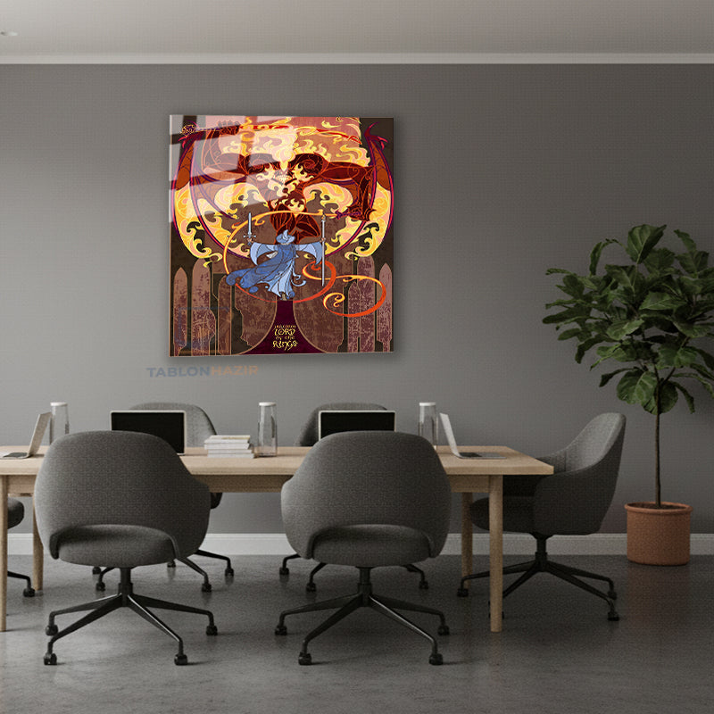 Dikey Cam Tablo Salon Duvar Tablosu Dikey Cam Lotr Balrog Yeni Ev Hediyesi Ofis Tablosu
