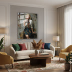 Dikey Cam Tablo Salon Duvar Tablosu Dikey Cam Mariliyn1 Yeni Ev Hediyesi Ofis Tablosu