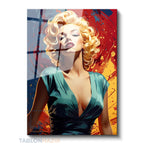 Dikey Cam Tablo Salon Duvar Tablosu Dikey Cam Mariliyn13 Yeni Ev Hediyesi Ofis Tablosu