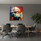 Dikey Cam Tablo Salon Duvar Tablosu Dikey Cam Mariliyn13 Yeni Ev Hediyesi Ofis Tablosu