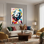 Dikey Cam Tablo Salon Duvar Tablosu Dikey Cam Mariliyn3 Yeni Ev Hediyesi Ofis Tablosu