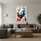 Dikey Cam Tablo Salon Duvar Tablosu Dikey Cam Mariliyn3 Yeni Ev Hediyesi Ofis Tablosu