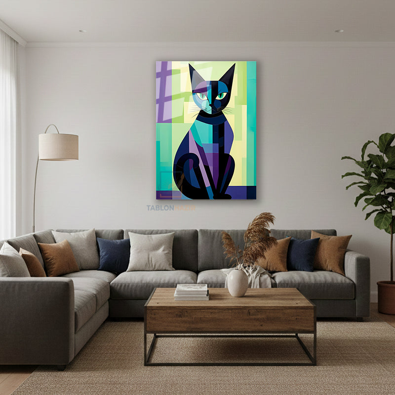 Dikey Cam Tablo Salon Duvar Tablosu Dikey Cam Mozaikedi Yeni Ev Hediyesi Ofis Tablosu